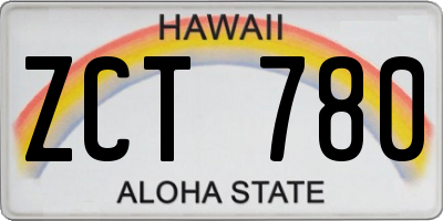 HI license plate ZCT780