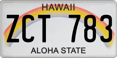HI license plate ZCT783