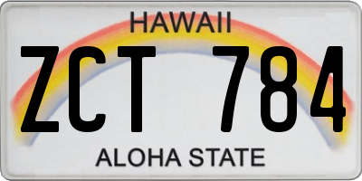 HI license plate ZCT784