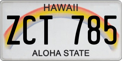 HI license plate ZCT785