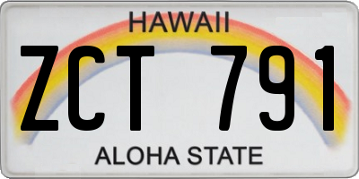 HI license plate ZCT791