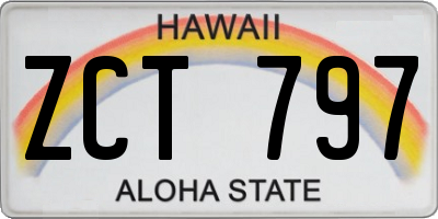 HI license plate ZCT797