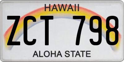 HI license plate ZCT798
