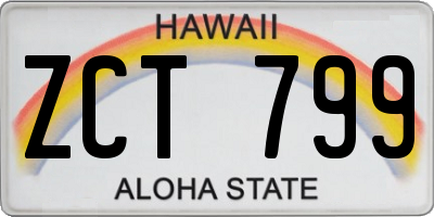 HI license plate ZCT799