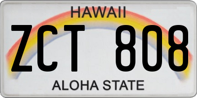 HI license plate ZCT808