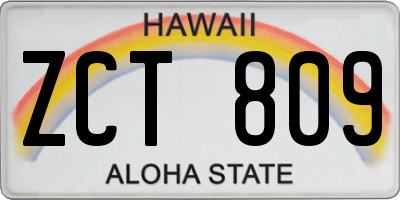 HI license plate ZCT809