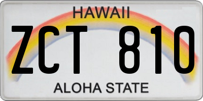HI license plate ZCT810
