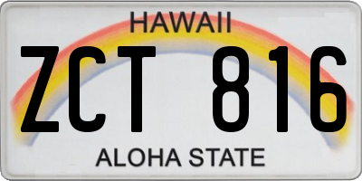 HI license plate ZCT816