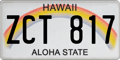 HI license plate ZCT817