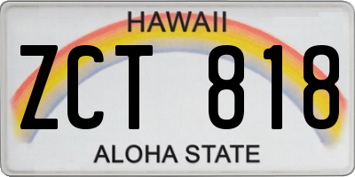 HI license plate ZCT818