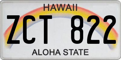 HI license plate ZCT822