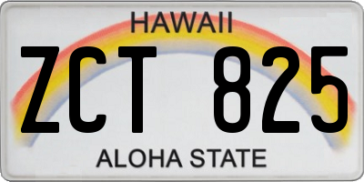 HI license plate ZCT825
