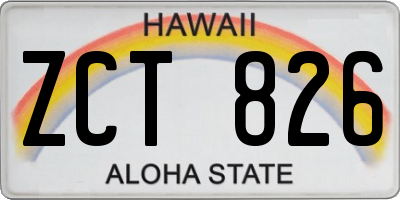 HI license plate ZCT826