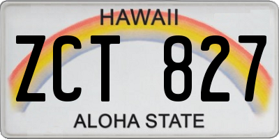 HI license plate ZCT827
