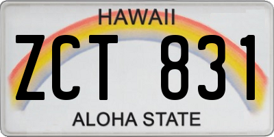 HI license plate ZCT831