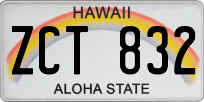 HI license plate ZCT832