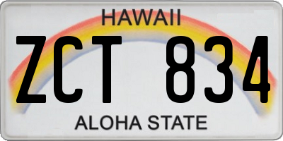 HI license plate ZCT834