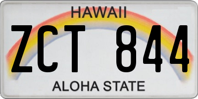 HI license plate ZCT844