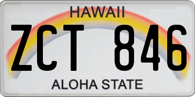 HI license plate ZCT846