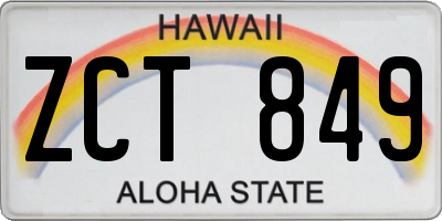 HI license plate ZCT849