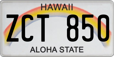 HI license plate ZCT850