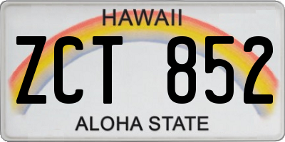 HI license plate ZCT852