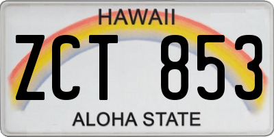 HI license plate ZCT853