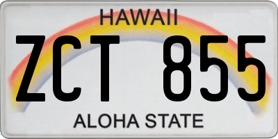 HI license plate ZCT855