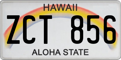 HI license plate ZCT856