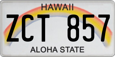 HI license plate ZCT857
