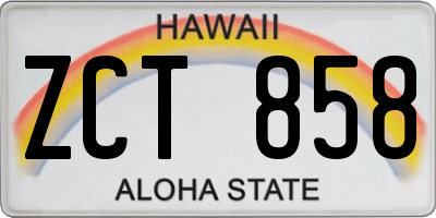 HI license plate ZCT858