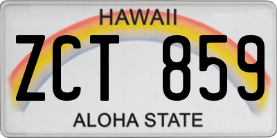 HI license plate ZCT859
