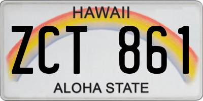HI license plate ZCT861