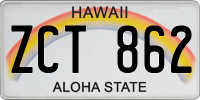 HI license plate ZCT862