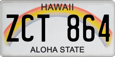HI license plate ZCT864