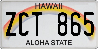 HI license plate ZCT865