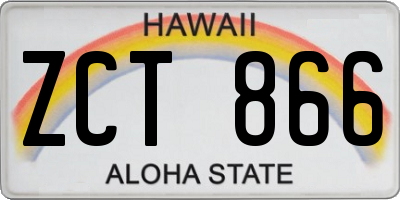 HI license plate ZCT866
