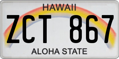HI license plate ZCT867