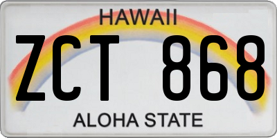 HI license plate ZCT868