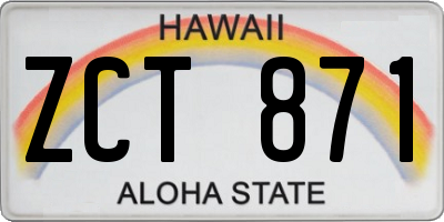 HI license plate ZCT871