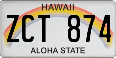 HI license plate ZCT874