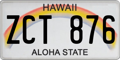 HI license plate ZCT876