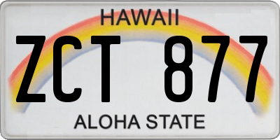 HI license plate ZCT877