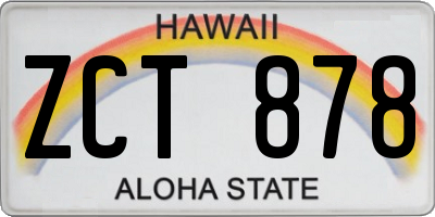HI license plate ZCT878