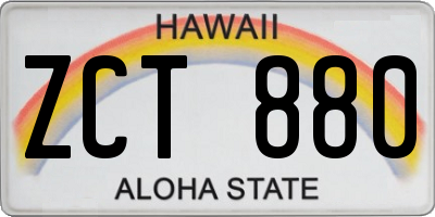 HI license plate ZCT880