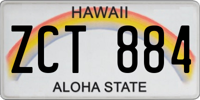 HI license plate ZCT884