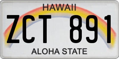 HI license plate ZCT891