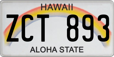 HI license plate ZCT893