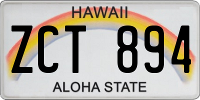 HI license plate ZCT894