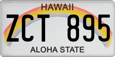 HI license plate ZCT895